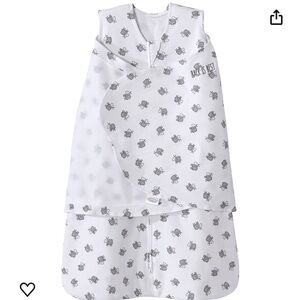 HALO 100% Cotton Sleepsack Swaddle, 3-Way, TOG 1.5, Lamb Scribble White